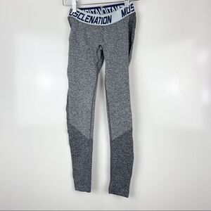 NEW Muscle Nation Luxe Seamless Low Rise Workout Leggings Grey Women's Size XS